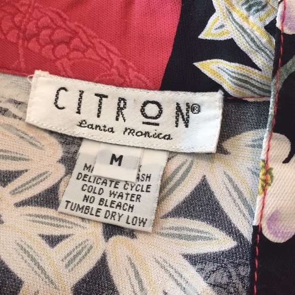 Citron Silk Japanese Print Shirt M - Picture 6 of 6